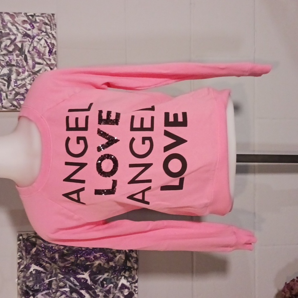 Pink and black Victoria's Secret sweatshirt